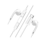 Ecouteurs Filaires USB-C pour Galaxy S25 Edge avec Microphone intégré Blanc