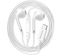 Écouteurs Filaires USB-C pour Galaxy Z Flip 7 avec Micro intégré Mayaxess Blanc Blanc