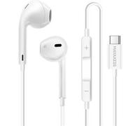 Ecouteurs Filaires USB-C pour Google Pixel 10 Pro Fold avec Microphone intégré Blanc