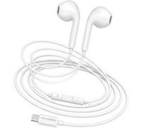 Écouteurs Filaires USB-C pour iPhone 15 Plus avec Micro intégré Mayaxess Blanc Blanc