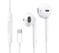 Écouteurs Filaires USB-C pour iPhone 16/15 Écouteurs Intra-Auriculaires Hi-FI Stéréo USB C avec Microphone et Contrôle du Volume pour iPhone 16/15, Samsung S24/S23, iPad et Air - Blancs