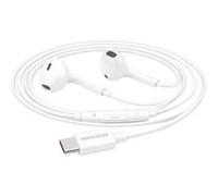 Écouteurs Filaires USB-C pour iPhone 16 avec Microphone intégré Mayaxess Blanc Blanc