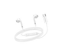 Ecouteurs Filaires USB-C Mayaxess pour Samsung Galaxy A55 avec Micro Blanc Blanc
