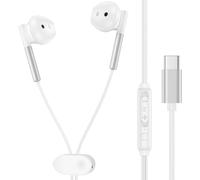 Écouteurs filaires USB C pour Samsung Galaxy A56 A16 5G A35 A26 A36 S25 Ultra S25 Plus S24 FE A55 A54, écouteurs filaires de type C avec contrôle du volume pour iPhone 16 15 Pro Max 16e