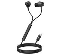 Écouteurs Filaires USB-C Réduction de Bruit Micro Télécommande Noir