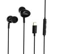 Écouteurs Filaires USB-C Son Stéréo de Qualité Télécommande Microphone Noir