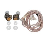 Écouteurs HiFi Intra-Auriculaires KZ EDX Pro 10 Mm DD avec Façade en Acier Inoxydable, Câble Détachable plaqué Or à 2 Broches, Fil de Cuivre sans Oxygène (Noir Transparent)