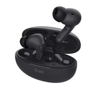 Trust Yavi Écouteurs Bluetooth sans Fil ENC, 85% Plastiques Recyclés, Oreillette avec Microphones Réducteurs du Bruit - Noir