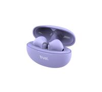 Trust Yavi Ecouteurs Bluetooth sans Fil avec 2 Microphones ENC Réduction Anti-Bruit, 23H de Lecture, 35% Plastiques Recyclés, Écouteur Bluetooth Oreillette in Ear Buds Android iPhone - Pourpre