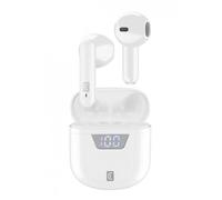 Ecouteurs Seek True Wireless Stereo TWS Appels Musique Bluetooth Socle de chargement Blanc