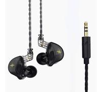 écouteurs intra-auriculaires 1D HIFI Basse écouteurs Basses Profondes Stéréo Moniteur Casque Sport Antibruit Casque avec Micro, Standard, Noir