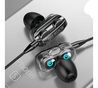 Écouteurs Intra-Auriculaires 3d Stéréo, Double Pilote, Musique, Basse Forte, Hifi, Sport, Casque D'Écoute Pour Téléphone Intelligent, Réglage Filaire