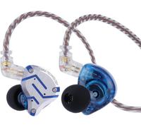 Ecouteurs Intra-Auriculaires 4BA+1DD à 5 conducteurs,Écouteurs filaires HiFi,Écouteurs de Jeu,IEM Hybrides,câble détachable encastré 2Pin(Bleu éblouissant,sans Mic)