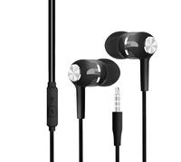 Écouteurs intra-auriculaires avec cordon et microphone - Prise jack 3,5 mm - Réduction du bruit - Pour entraînement, école, studio, enregistrement, jeu, voyage, production musicale