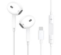 Écouteurs intra-auriculaires avec microphone et contrôle du volume et stéréo HiFi - Compatible avec iPhone 14 13 12 11 Pro Max/14 Plus/XR/XS/X/8/iPad Air Mini - Compatible avec système iOS