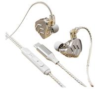 Écouteurs intra-auriculaires avec son Hi-Fi et basses profondes, câble amovible 3,5 mm & USB-C, crochets d'oreille ergonomiques pour jeu, smartphone et PC, câble de 1,2 m, noir (F)