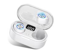 Écouteurs intra-auriculaires Bluetooth 5.0, étanches, offrant un son de haute qualité et une autonomie de 12 heures. Optimisation acoustique