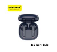 Écouteurs intra-auriculaires Bluetooth 5.3 (bleu foncé) T66, écouteurs de sport stéréo sans fil, écouteurs Bluetooth
