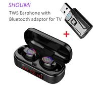 Écouteurs intra-auriculaires Bluetooth V7 TWS Écouteurs intra-auriculaires stéréo avec étui de charge pour micro, y compris casque Bluetooth et flash activé