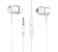 Écouteurs intra-auriculaires D21 - Conception de bouchons d'oreille coudés, commande en ligne plate, microphone intégré | Performances de sortie audio stéréo claires, structure de câble TPE durable, l