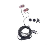 Écouteurs intra-auriculaires de type C avec micro pour Samsung Xiaomi, corps en métal, son de haute qualité pour appareils de type C (rose)