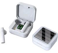 Ecouteurs intra-auriculaires DENVER TWS-62, Bluetooth, panneau solaire inclus, blanc