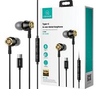 Écouteurs intra-auriculaires en métal USAMS avec connecteur USB-C - Noir