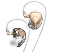 écouteurs intra-auriculaires équilibrés dynamiques électrostatiques Pro Monitor écouteurs filaires en métal à suppression de bruit Casque de musique de sport avec cable détachable, avec micro, or