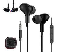 Écouteurs Intra Auriculaires Filaire Magnétiques 3,5mm avec Micro et Contrôle du Volume Casque Stéréo HiFi pour Samsung Galaxy A15 A14 A13 A12 A23 A32 A52S A71 Xiaomi Redmi Note 13 12 11 Pro+ iPad PC