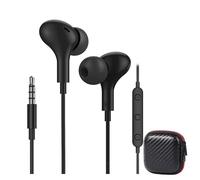 Écouteurs Intra Auriculaires Filaire Magnétiques 3,5mm avec Micro et Contrôle du Volume Casque Stéréo HiFi pour Samsung Galaxy A15 A14 A13 A12 A23 A32 A52S A71 Xiaomi Redmi Note 13 12 11 Pro+ iPad PC