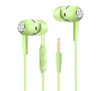 Écouteurs intra-auriculaires filaires,3.5mm,hi-fi,basses lourdes,moniteur,casque de sport,stéréo,musique,jeu,avec Microphone green
