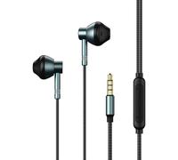 écouteurs intra-auriculaires filaires avec appel de musique en métal avec micro pour iPhone Xiaomi, Vert