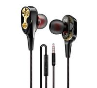 Écouteurs intra-auriculaires filaires avec Microphone, oreillettes filaires, double entraînement, stéréo, pour téléphone portable