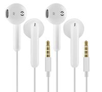 Écouteurs intra-auriculaires filaires de 3,5 mm avec prise jack 3,5 mm avec microphone, isolation phonique, pour iPhone, Samsung, ordinateur, ordinateur portable, lecteurs MP3 (blanc)