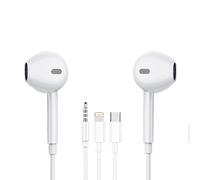 Écouteurs intra-auriculaires filaires d'origine pour iPhone 17 16 15 14 13 12 11 Pro Max iPad pour Lightning USB-C 3.5mm écouteur 3.5mm