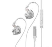 Écouteurs intra-auriculaires filaires, écouteurs HiFi USB C avec cordon amovible, contrôle du volume, isolation phonique pour un son clair (blanc)