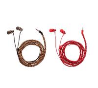 Écouteurs intra-auriculaires filaires en métal, 1 paire, 3.5mm, créatif, Bracelet en perle, stéréo, avec microphone, adapté à l'ordinateur