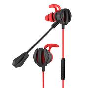 Écouteurs Intra-Auriculaires Gaming, écouteurs Intra-Auriculaires avec câble et Microphone, Gaming Multiplateforme, Gaming pour PS4, PC, Xbox, Pubg, Professionnel Casque Gaming de 3,5 mm (Rouge)