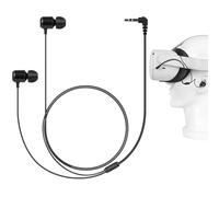 Écouteurs intra-auriculaires Geekria VR compatibles avec Meta Q3/Q2/Pico Neo 3/HTC Vive, écouteurs auxiliaires 3,5 mm avec son à 360 degrés pour casque de jeu de réalité virtuelle