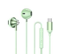 Écouteurs Intra-Auriculaires HiFi avec Contrôle Filaire, Son Surround, USB Type C, 3.5mm, pour Samsung Galaxy S24/S23/S22 Ultra ¿ Type C Vert