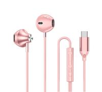 Écouteurs Intra-Auriculaires HiFi avec Contrôle Filaire, Son Surround, USB Type C, 3.5mm, pour Samsung Galaxy S24/S23/S22 Ultra ¿ Type C Rose
