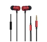 Écouteurs Intra-Auriculaires Kit Mains Libres Stéréo Jack 3.5Mm Universel Rouge YONIS