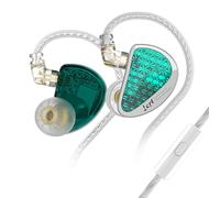 Écouteurs intra-auriculaires KZ AS16 PRO HIFI incurvés avec microphone vert (sensibilité 114±3db)