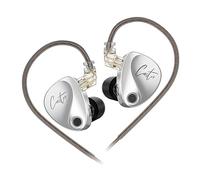 Écouteurs intra-auriculaires KZ Castor Tuning réglable double pilote HiFi intra-auriculaire IEM, casque de sport stéréo avec suppression du bruit avec câble amovible (argent, sans micro)