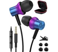 Écouteurs Intra-Auriculaires pour Chromebook/PC, 3,5 mm Écouteurs Filaire avec Microphone, Casque Antibruit Ecouteurs pour Samsung A15/A14/A13/A05s/A25 pour Redmi Note 13 Pro/12/11/10s/14C/A2