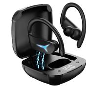 Écouteurs intra-auriculaires sans fil à oreille ouverte, Bluetooth 5.3, son stéréo premium, affichage numérique, 40 h d'autonomie et technologie