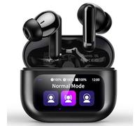 Écouteurs intra-auriculaires sans fil Bluetooth 5.4 avec écran tactile multifonctionnel, 48H HiFi stéréo avec annulation de bruit/mode transparent/5 modes EQ, écouteurs IPX7 pour le sport