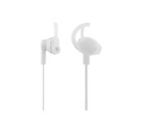 Écouteurs intra-auriculaires STREETZ avec microphone, bouton multimédia/réponse, prise jack 3,5 mm, blancs