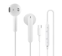 Écouteurs Intra-Auriculaires USB C avec Câble, Certifiés MFi Écouteurs pour Apple iPhone 16/15 et Samsung Galaxy S23/S22/S21 Ultra, Casques Filaires USB-C, Stéréo Hi-FI De Type C (White)