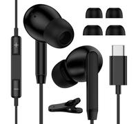 Écouteurs intra-auriculaires USB C avec câble, pour iPhone 17, 16, 15 Pro Max, de type C, avec microphone, pour Samsung S26+, S25, S24, S23, FE, S22, A56, A55, A17, A16, Z Flip 7, Google Pixel 10, 9